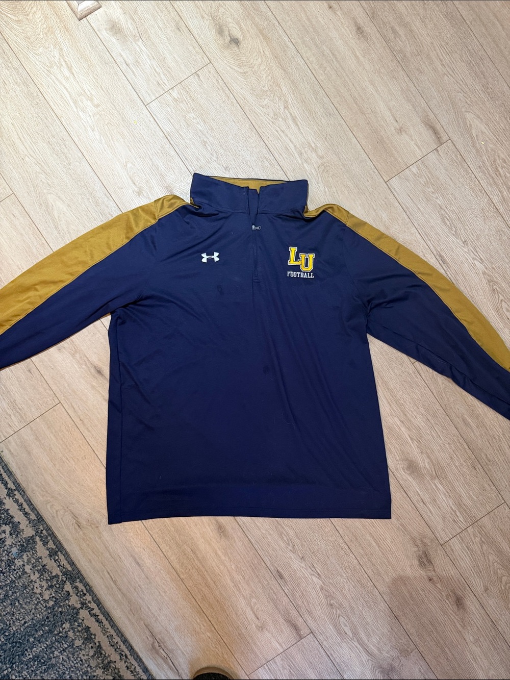 Under Armour LU Men's Navy & Gold Quarter-Zip Football Pullover
